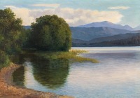 Картины - Карл Мария Шустер. Крумпендорф на озере Вертерзее