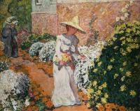 Картины - Мадам Вальтат в саду в Антеоре