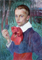 Картины - Картини.  Хлопчик з фіалками.  Олекса Новаківський.