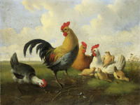 Картины - Альбертус Верхоесен, Куры с цыплятами