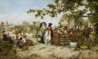 Картины - Хосе Бенллиуре, Цветочный рынок