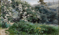 Картины - Григорий Ярцев, Цветущий фруктовый сад