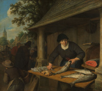 Картины - Адриан ван Остаде, Торговка рыбой