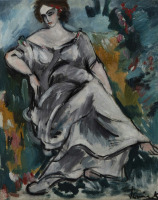 Картины - Морис де Вламинк, Портрет Женщина в саду