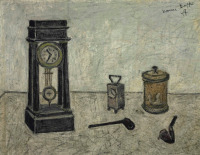Картины - Бернард Баффе, Натюрморт с часами