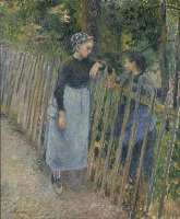Картины - Картини.  Каміль  Піссарро (1830-1903). Дві жінки розмовляють.
