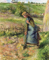 Картины - Картини.  Каміль  Піссарро (1830-1903).  Жінка копає грядки.