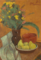 Картины - Поль Серюзье, Натюрморт с грушами и букетом в вазе