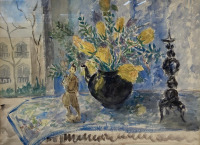 Картины - Мадлен Руар, Натюрморт с жёлтыми розами