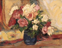 Картины - Куно Амьет, Натюрморт с розами