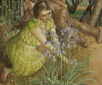 Картины - Стенли Спенсер, Хильда с голубыми колокольчиками