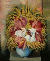 Картины - Моше Кислинг, Букет мимозы и тюльпанов