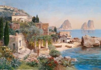 Картины - Готфрид Арнеггер, Вид деревни Фараглиони на Капри