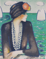 Картины - Жан-Пьер Кассиньоль, Женщина у зелёного моря