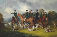 Картины - Эдмунд Хэвелл II. Граф Бофорт на Бадминтоне с охотниками и гончими