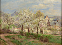 Картины - Генрих Хартунг, Цветущие яблони в Мозеле