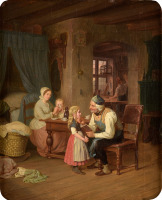 Картины - Фридрих Эдуард Мейерхайм, Счастливая семья