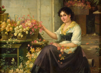 Картины - Неизвестный художник, Прекрасная цветочница