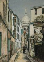 Картины - Морис Утрилло, Церковь Сакре-Кер на улице Сен-Рустик в Париже