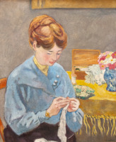 Картины - Луи Вальтат, Женщина с вязанием