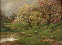 Картины - Алоиз Арнеггер. Фруктовый сад весной