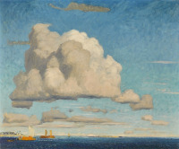 Картины - Константин Горбатов. Облака над озером