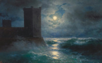 Картины - Иван Айвазовский. Генуэзские башни в Чёрном море