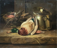 Картины - Альфред Брунель де Невиль. Натюрморт с битой птицей