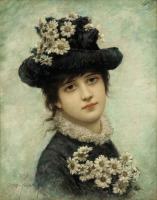 Картины - Эмиль Эйсман-Семеновский. Молодая женщина в шляпе