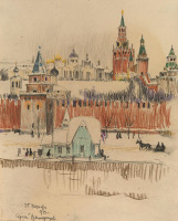 Картины - Сергей Виноградов. Вид на Кремль зимой