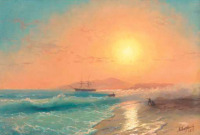 Картины - Иван Айвазовский. Морской пейзаж на закате