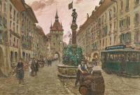 Картины - Жорж Штейн. Марктгассе и Тюремная башня в Берне