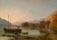 Картины - Людвиг Гурлитт. Вид на крепость Котор в Венеции