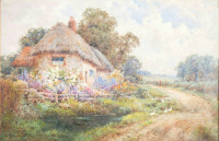 Картины - Альфред Бреански младший. Деревенский домик с садом