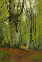 Картины - Альфред Бреански младший. Осенний буковый лес в Бернеме