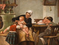 Картины - Герман Армин Керн. Бабушка с четырьмя внуками