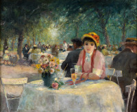 Картины - Эдуард Дижон. Кафе в саду