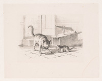 Картины - Питер де Гехе. Мышеловка и кошка с котёнком