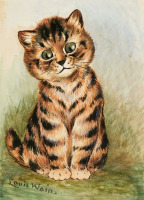 Картины - Луи Уэйн. Портрет полосатого котёнка