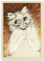 Картины - Луи Уэйн. Белая кошка в очках