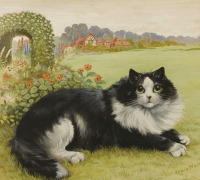 Картины - Луи Уэйн. Кошка в саду