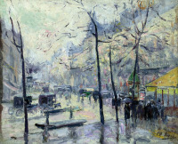 Картины - Эли Павил. Париж под дождём