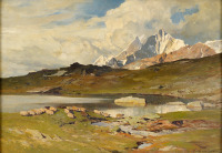 Картины - Эдвард Харрисон Комптон. Панорама горного массива в Фельдафинге