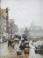 Картины - Ганс Херрманн. Вааг в Амстердаме. Рыбный рынок