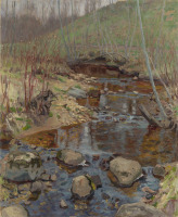 Картины - Николай Богданов-Бельский. Лесной ручей