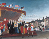 Картины - Анри Руссо. Групповой портрет Николай II и представители мировых держав  приветствуют Республику в знак Мира