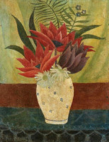 Картины - Анри Руссо. Натюрморт Цветы в вазе. Красные цветы