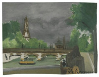 Картины - Анри Руссо. Вид на Эйфелеву башню и мост  в Трокадеро