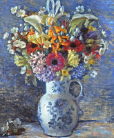 Картины - Нора Хейзен. Весенний букет в бело-голубом кувшине