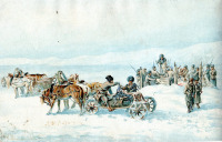Картины - Картини художника Юзефа Беркмана (1838-1919). Засланці на Забайкаллі. Папір,акварель. Папір,акварель.